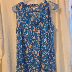 Rose & Olive Blue Sleeveless Tank Top